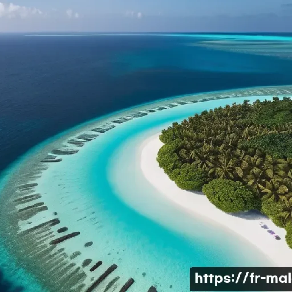 몰디브 드론 촬영 팁 - A lightweight drone flying over the turquoise waters and white sandy beaches of the Maldives under a...